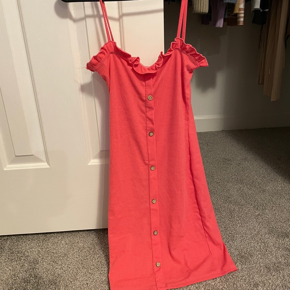 Tight pink mini dress